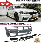 Bmw 3-Series F30 2012-2018 M3 Style Conversion Front Bumper Cover With Pdc