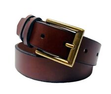 Boys Genuine Leather Belt w/ Polished Brass Buckle!! B4517