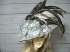 Ladies Hat, Kentucky Derby Hat Gray Sinamay Hat, Church, Ascot, Wedding, USA