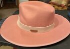 Women’s Femsee Fedora Pink Wool Wide Brim Hat with Brush Size Large NIB
