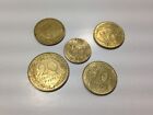 Lot of 5 Vintage French Coins 20, 10 (x3), 5 Centimes 1968 to 1979 France