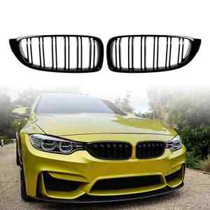 For BMW 4 Serie F32 F33 F36 F82 F80 Gloss Black Kidney Grille Dual Slat M4 Grill (For: 2017 BMW)