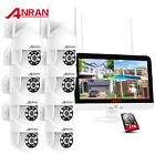 8CH 12'' Monitor 3MP Wireless IP Camera Security System WiFi Color Night Vision