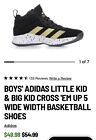 Size 6.5 (GS) - adidas Cross Em Up 5 Wide Mid Black Gold Metal