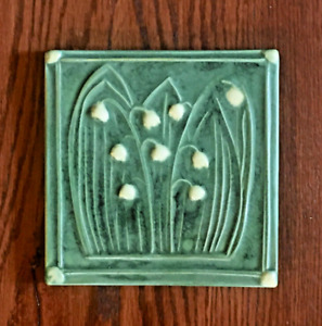 Arts and Crafts Style Prairie Art Pottery Flower Design Tile 6