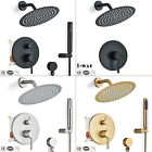 Shower Faucet Set with Valve 8in Round Rain Shower Head Combo Shower System Kit