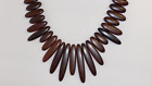 Lovely Wood Large Statement Runway Necklace 16