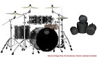 Mapex Saturn Satin Black Rock Fast Drum Set 22/10/12/16 Drums & Bags Auth Dealer