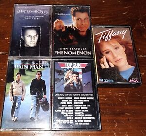 New ListingMotion Picture Cassette Tape Lot (5) Rain Man Top Gun Dances With Wolves Tiffany