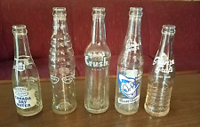 5 Vintage soda bottles: Crush, Graf's, Gran'Pa Graf's, Donald Duck, Canada Dry