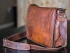 Men Real Distressed Vintage Leather Satchel Messenger Work Laptop Briefcase Bag