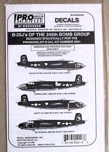 Pro Modeller B-25J MITCHELL 345th BOMB GROUP DECALS 1/48