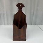 Vtg Primitive Antique Hanging Wooden Pipe Candle Box With Match Drawer Prop