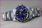 ROLEX SUBMARINER Automatic  Ref 16613 18K Yellow Gold & Stainless Steel . BLUE