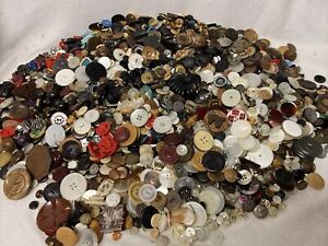 Huge UNSORTED 12 Pound Bulk Lot Vintage Sewing Buttons (#3)