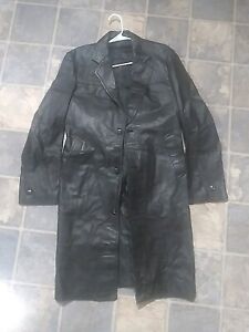High Tailored Mens Leather Trench Coat 42 Regular