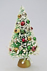 Vintage Doll House FLAT Bottle Brush Mini Christmas Tree Glass Ornaments Japan