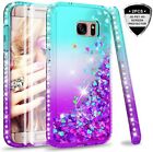 Samsung Galaxy S7 Edge Liquid Glitter Case Cover Screen Protector Blue Purple US