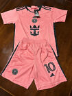 Kids Messi Inter Miami 2024 soccer Kit/Full set Pink Home  NWT