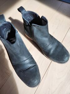 Sorel Emelie Chelsea Waterproof Leather Boots Black Women's Size 8 US