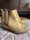 Sorel Lea Wedge Joan Of Arctic Womens 8.5 Ankle Boots Tan Brown Leather Shoes