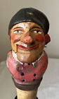 ANRI ITALY WOOD CARVED MECHANICAL BOTTLE STOPPER PIRATE JAW DROP MARKED CORK