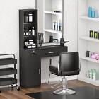 Wall Mount Beauty Salon Barber Station Hair Styling Salon Station with Cabinet