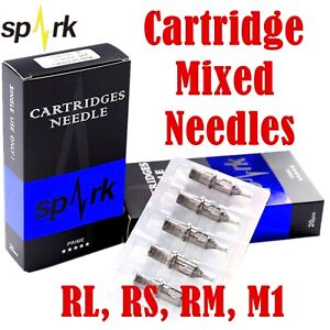 50PCS Tattoo Cartridge Mix Needles Mixed Combo Assorted Styles: RL, RS, RM, M1