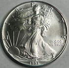 1993 U.S. Silver Eagle, 1oz.   (Some edge toning and small toning area on Rev.)