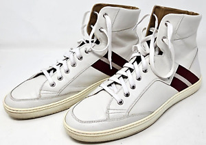Bally Oldani Hi Top Leather Sneakers Men's Size 11.5 D White Shoes