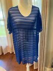 Open Weave Blue Swimwear Coverup ( Cover Up ) XL with Drawstring