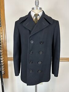 STERLINGWEAR OF BOSTON M22 CLASSIC DOUBLE BREASTED 10 BUTTON NAVY PEACOAT SZ 42R