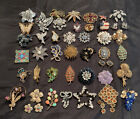 Large Lot Of  Brooches Pins Vintage, Antique Faux Pearl & AB Rhinestones