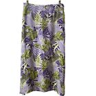 JOSEPHINE CHAUS Long Silk Skirt Plus Size 22 Purple Tropical Floral Maxi Vintage