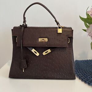 Absolutely Stunning ostrich bag “Hermes Kelly ” style