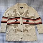 PENDLETON Wool Cotton Aztec Harding Southwestern Cardigan Sweater Duster Coat XL