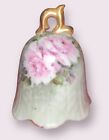 New ListingVintage Rynne China Co Decorative Bell Green Pink Roses Japan Gold Paint Signed