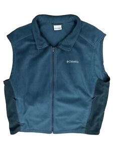 Men’s Columbia Sleeveless Vest Size XXL Fleece Jacket Zip Adult 2XL in VGC