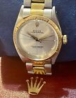 Rolex Oyster Perpetual 1008 Zephyr Silver Dial 34mm 2 Tones Gold & SS  1030 Aut