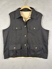 Orvis Fishing Vest Reversible Jacket Khaki Beige Sleeveless XL Polyester Blend
