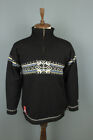 DALE OF NORWAY Black High Neck Insulated Wool 1/4 Zip Knit Sweater Size M