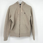 Polo Ralph Lauren Jacket Men's M Zip Up Sweatshirt Hooded Heathered Beige