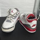 Nike Air Jordan 3 Retro Fire Red Boys Size 1Y Shoes Sneakers DM0966-160 With Box