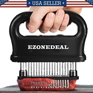 New Meat Tenderizer with 48 Stainless Steel Ultra Sharp Needle Blades BBQ Tool
