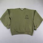 Vintage USMC Sweatshirt Mens Small Green USA Marine Corps Military Sweater ^