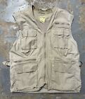 Vintage LL Bean Vest Mens Sz LargeKhaki Multi Pocket Fly Fishing Hunting Vest