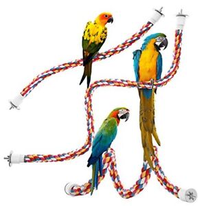 Bird Rope Perches,Parrot Toys 41 inches Rope Bungee Bird Toy (41 inches)[1 Pack]