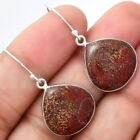 Natural Red Moss Agate 925 Sterling Silver Earrings Jewelry E-1001