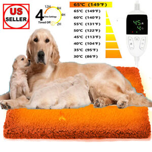 Pet Heating Pad Cats Electric Outdoor Dog Warming Bed Mat with Chew Resistant US