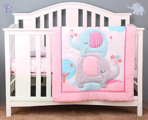 3 Pieces Elephant Herd Crib Bedding Sets for Boys and Girls | Baby Bedding Set o